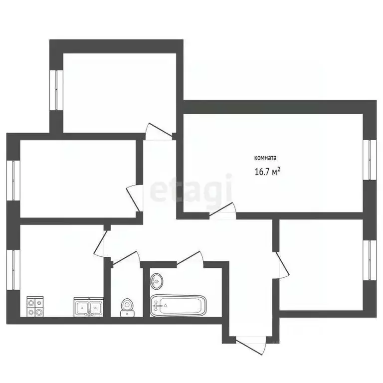 Комната Москва 5-я Парковая ул., 42 (16.7 м) - Фото 1