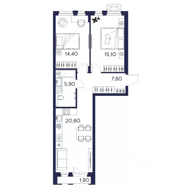 2-к кв. Пензенская область, Пенза Засурье мкр, Лес жилой комплекс ... - Фото 1