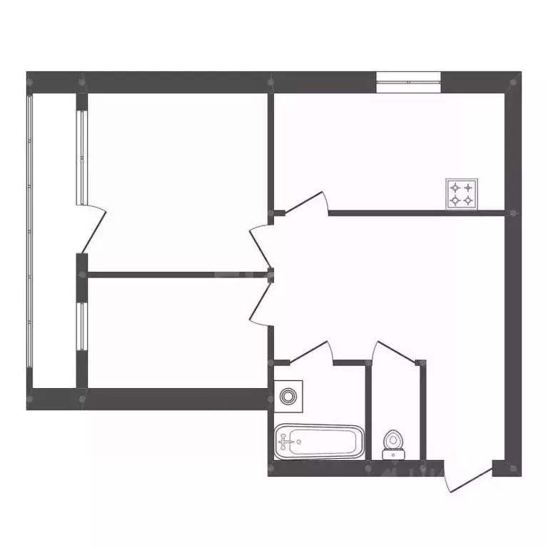 2-к кв. Амурская область, Белогорск ул. Кирова, 43 (49.8 м) - Фото 2