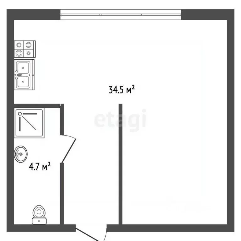 Студия Крым, Ялта ул. Киевская, 44 (39.2 м) - Фото 1