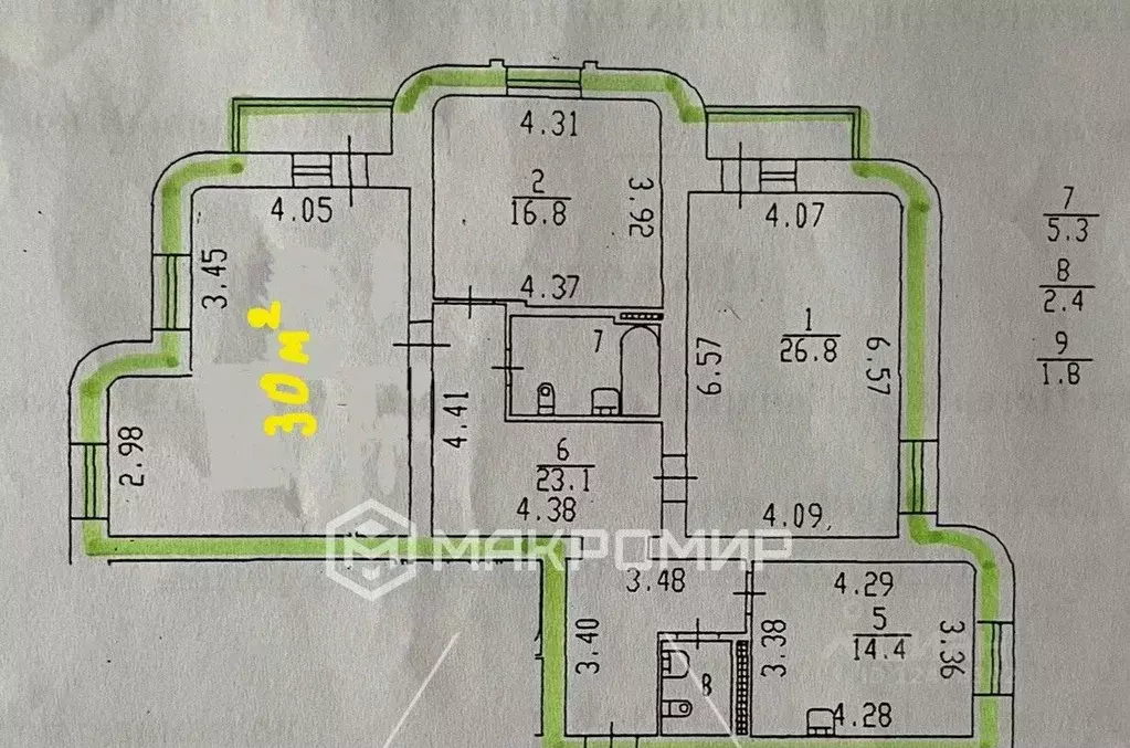 3-к кв. Санкт-Петербург Кондратьевский просп., 64К2 (117.9 м) - Фото 2