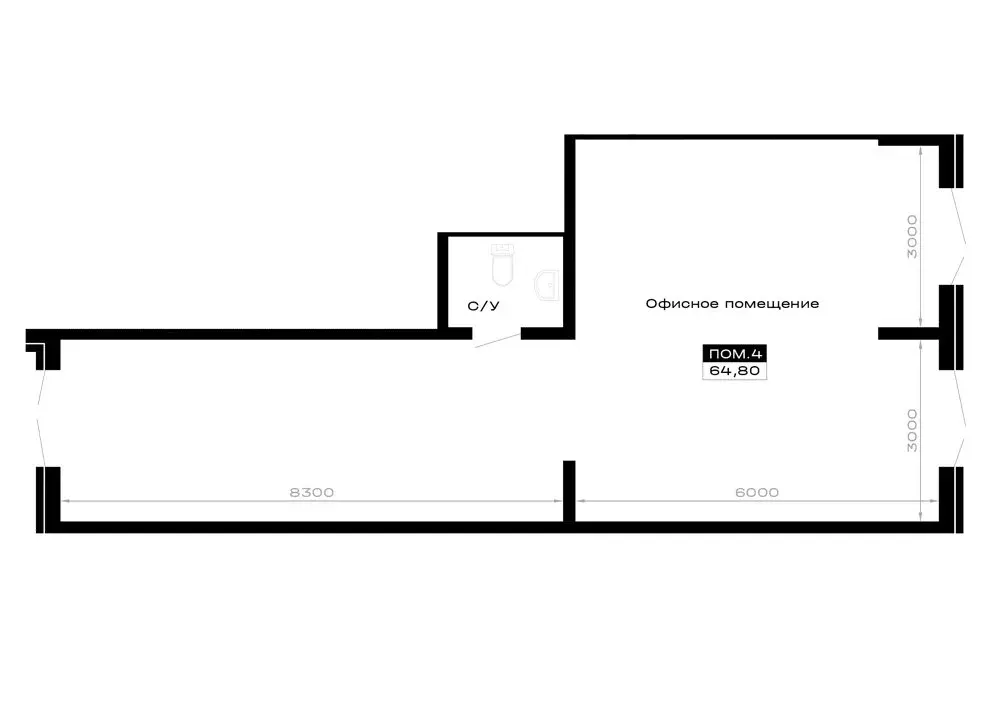 Помещение свободного назначения (64.8 м) - Фото 2