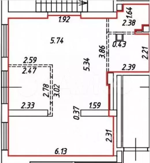Помещение свободного назначения в Москва Алтуфьевское ш., 55к4 (54 м) - Фото 2