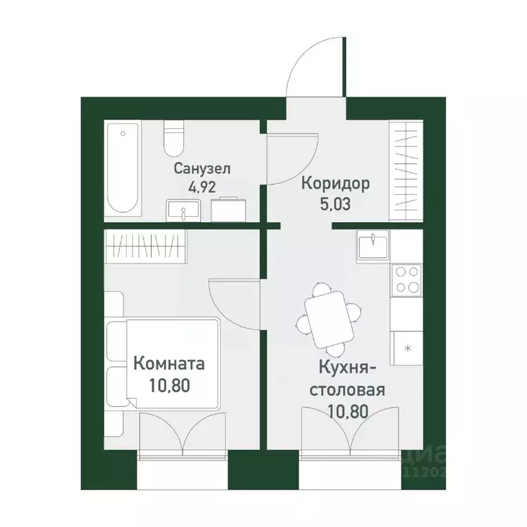 1-к кв. Свердловская область, Екатеринбург ул. Амундсена, 165 (32.8 м) - Фото 0