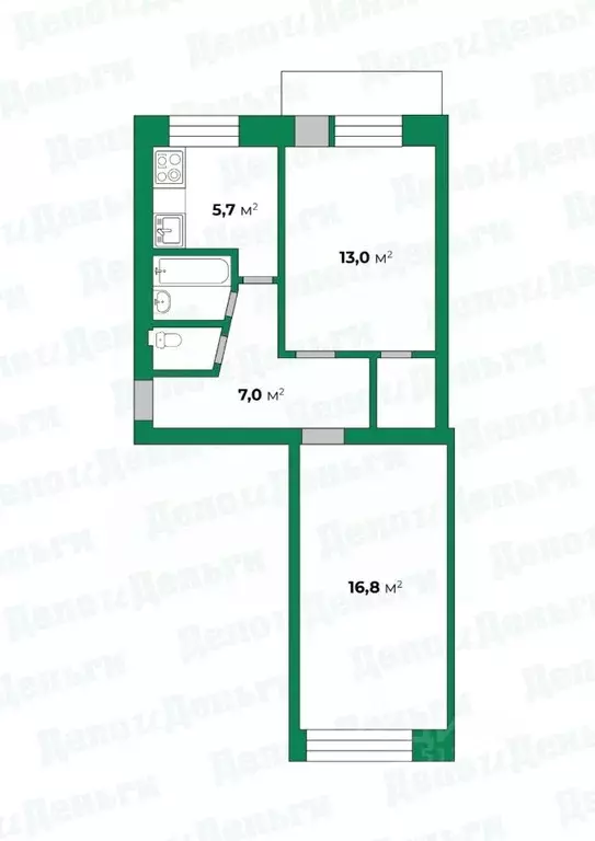 2-к кв. Кировская область, Киров проезд Шаляпина, 5 (47.1 м) - Фото 1