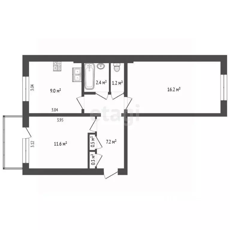 2-к кв. Калужская область, Таруса ул. Ленина, 64А (48.4 м) - Фото 2