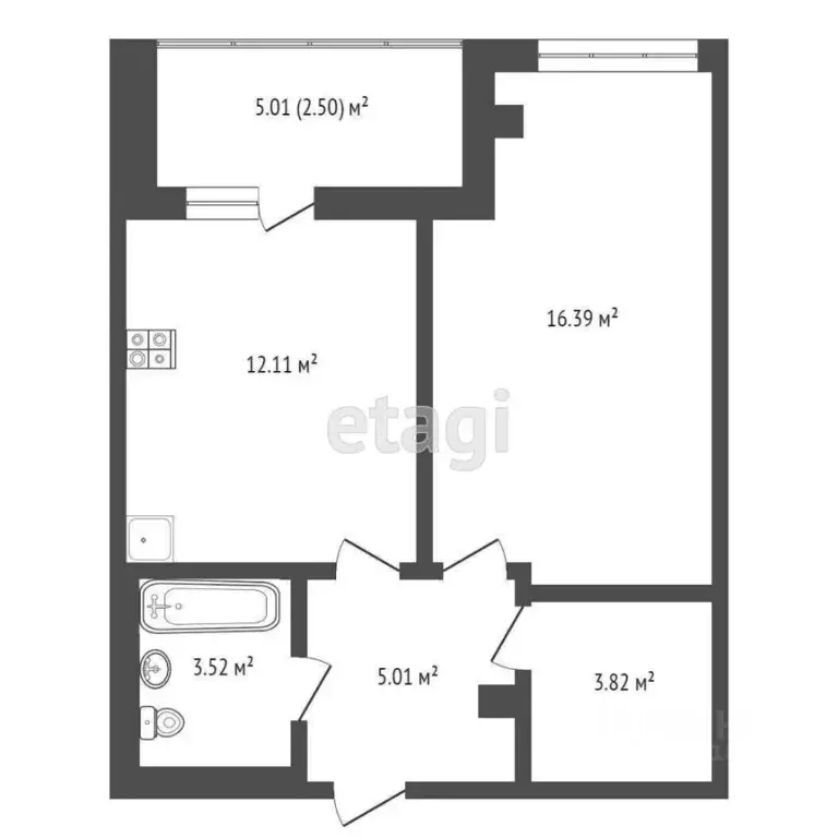 1-к кв. Ростовская область, Ростов-на-Дону ул. Нансена, 119Б (45.36 м) - Фото 1