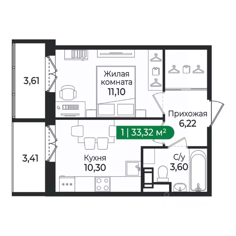 1-к кв. Ленинградская область, Сертолово Всеволожский район, Сертолово ... - Фото 1