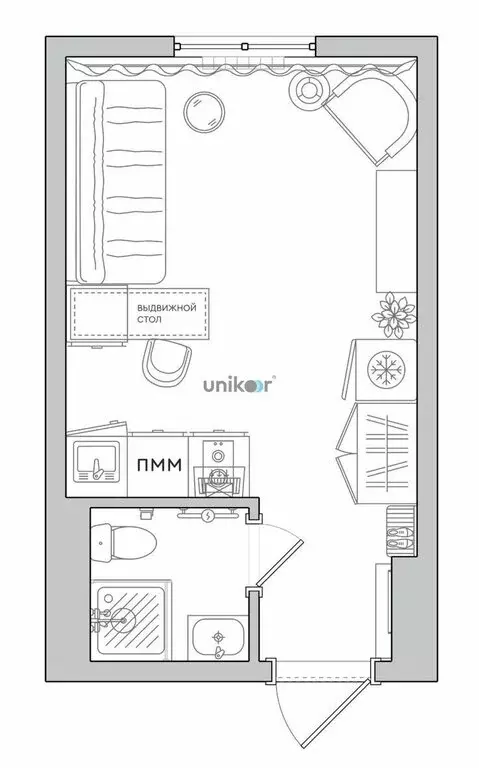 1-комнатная квартира: Уфа, проспект Октября, 75 (23 м) - Фото 1
