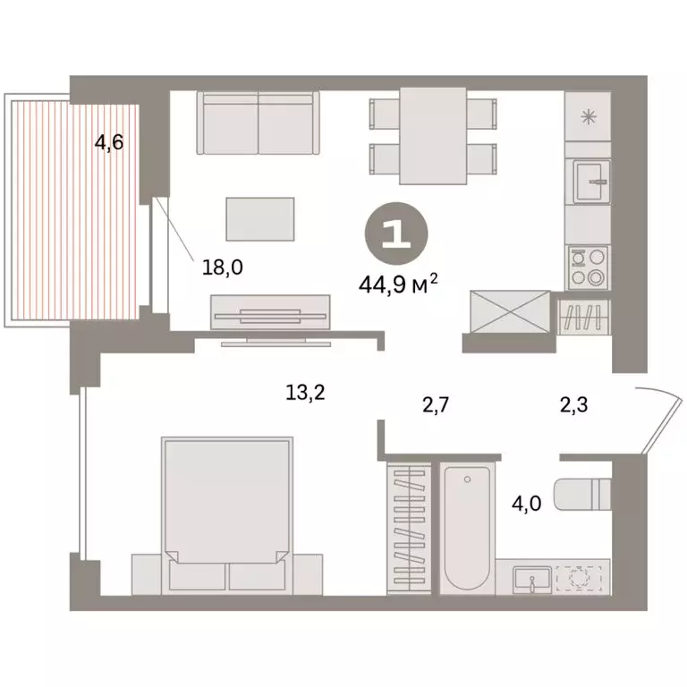 1-комнатная квартира: Екатеринбург, жилой район Сортировочный, ... - Фото 2