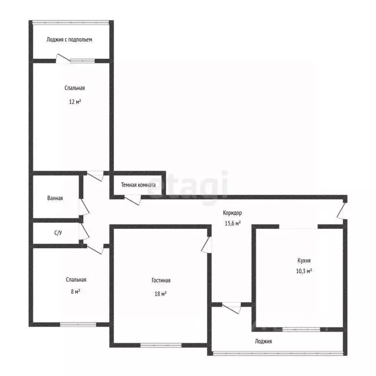 3-к кв. Удмуртия, Ижевск ул. Ворошилова, 68 (69.0 м) - Фото 2