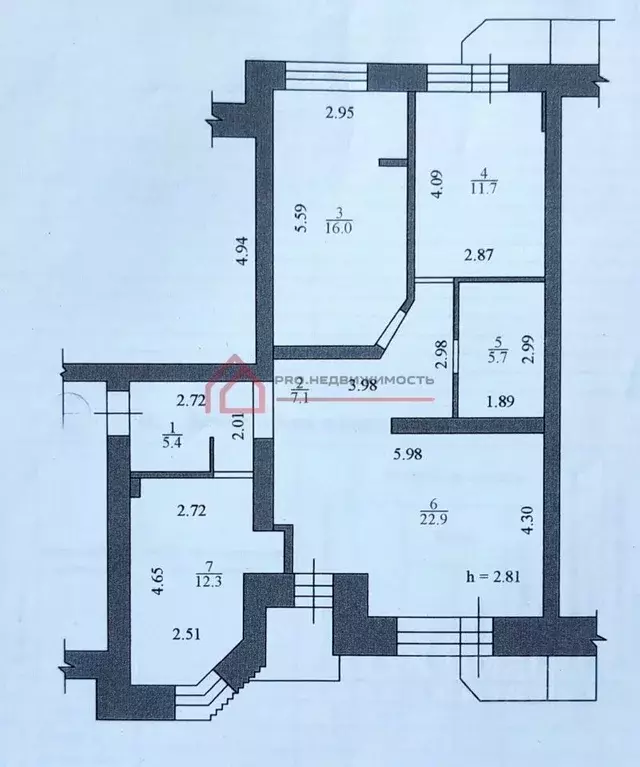 3-к кв. Архангельская область, Архангельск ул. Выучейского, 14 (82.9 ... - Фото 1