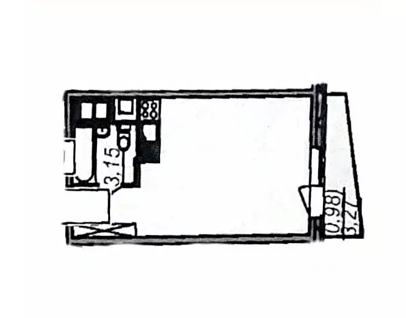 Студия Московская область, Люберцы ул. Юности, 13к1 (25.7 м) - Фото 2