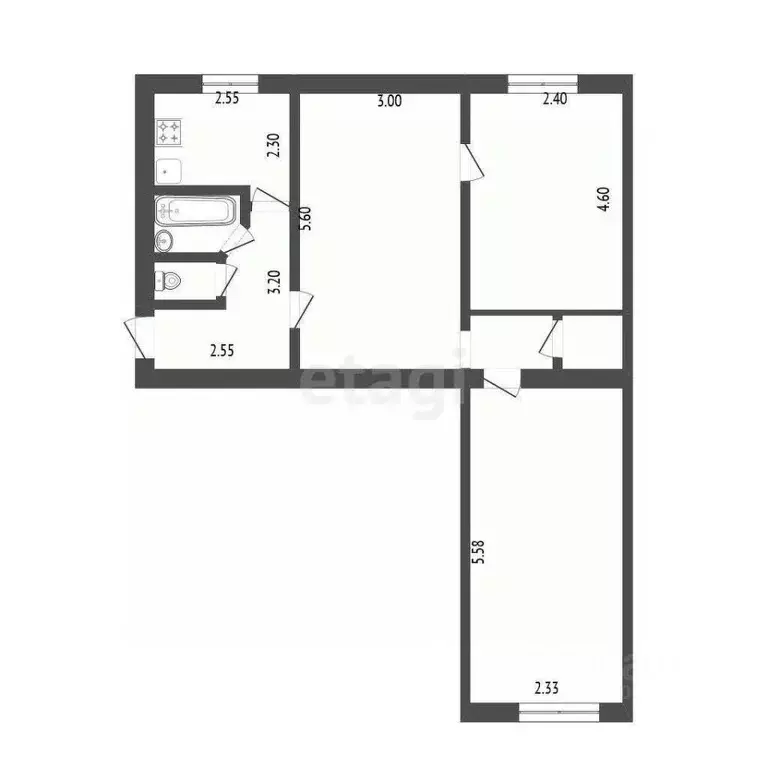 3-к кв. Ростовская область, Ростов-на-Дону ул. Литвинова, 8/1 (56.2 м) - Фото 2