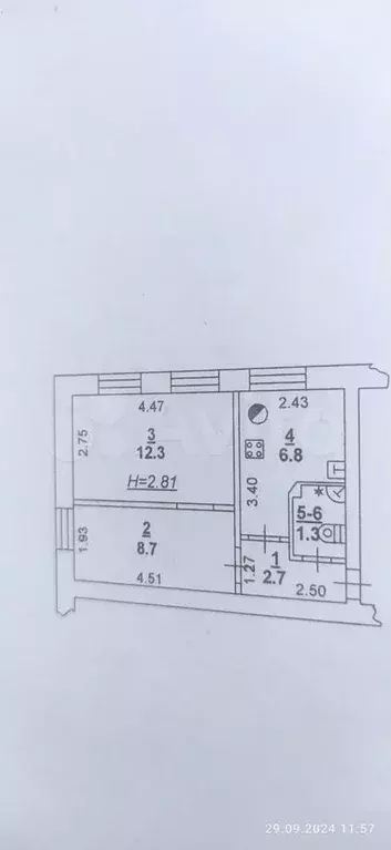 2-к. квартира, 32 м, 1/2 эт. - Фото 0