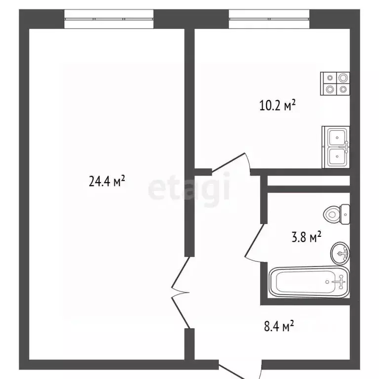 1-к кв. Москва Боровское ш., 2Ак2 (46.9 м) - Фото 2