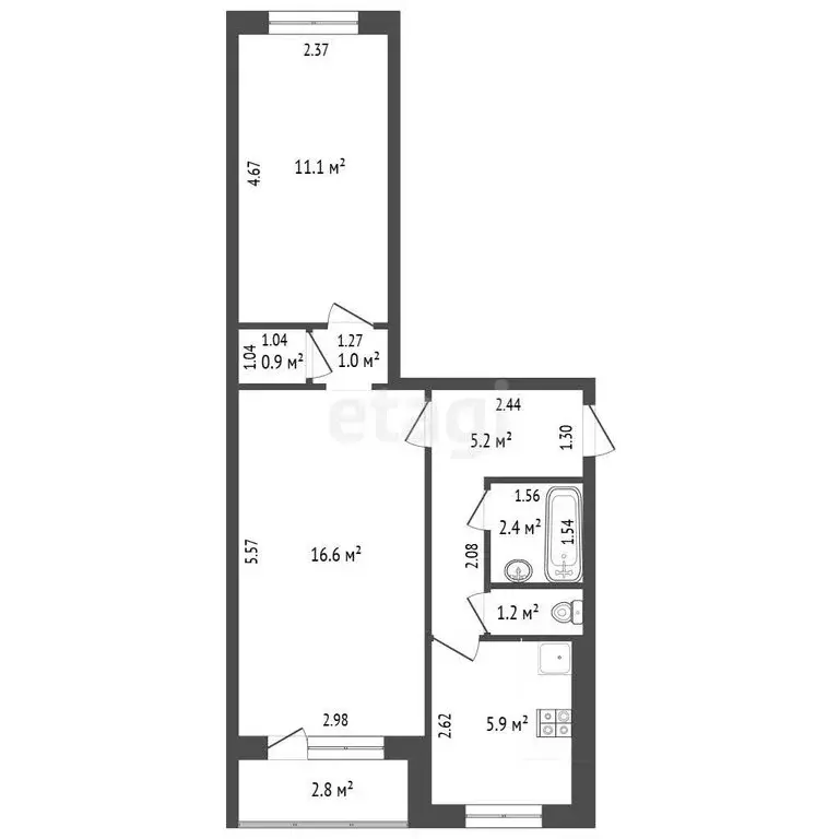 2-комнатная квартира: Самара, Ташкентская улица, 93 (50.3 м) - Фото 1