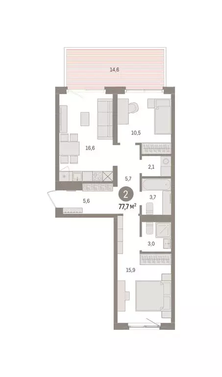 2-комнатная квартира: Екатеринбург, жилой район Юго-Западный, жилой ... - Фото 2