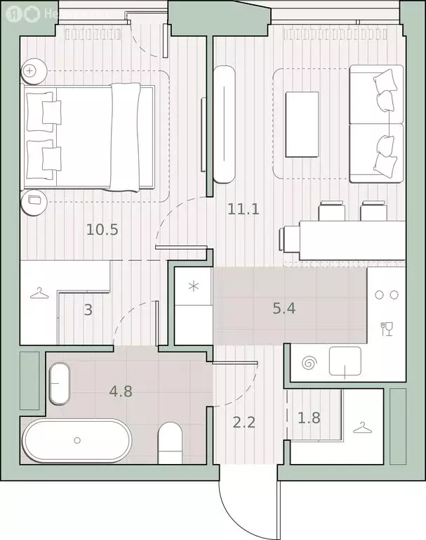 1-комнатная квартира: Москва, микрорайон Очаково (38.8 м) - Фото 0