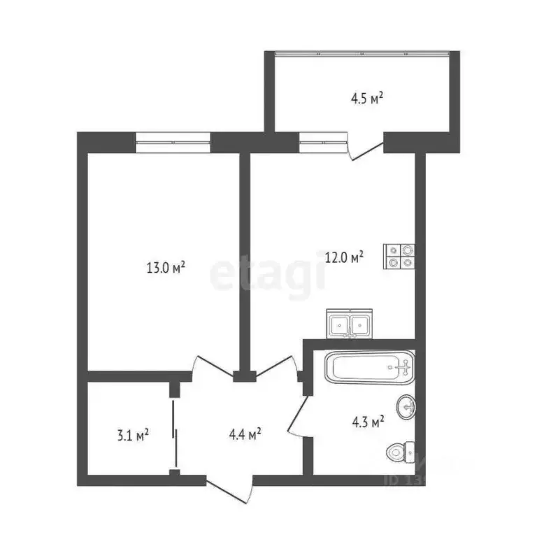 1-к кв. Тюменская область, Тюмень ул. Фармана Салманова, 16 (38.6 м) - Фото 2