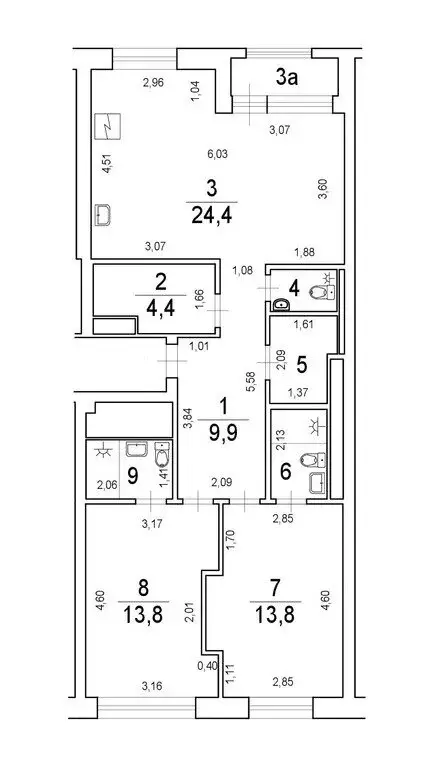 3-комнатная квартира: Москва, Ленинградский проспект, 29к2 (84 м) - Фото 2