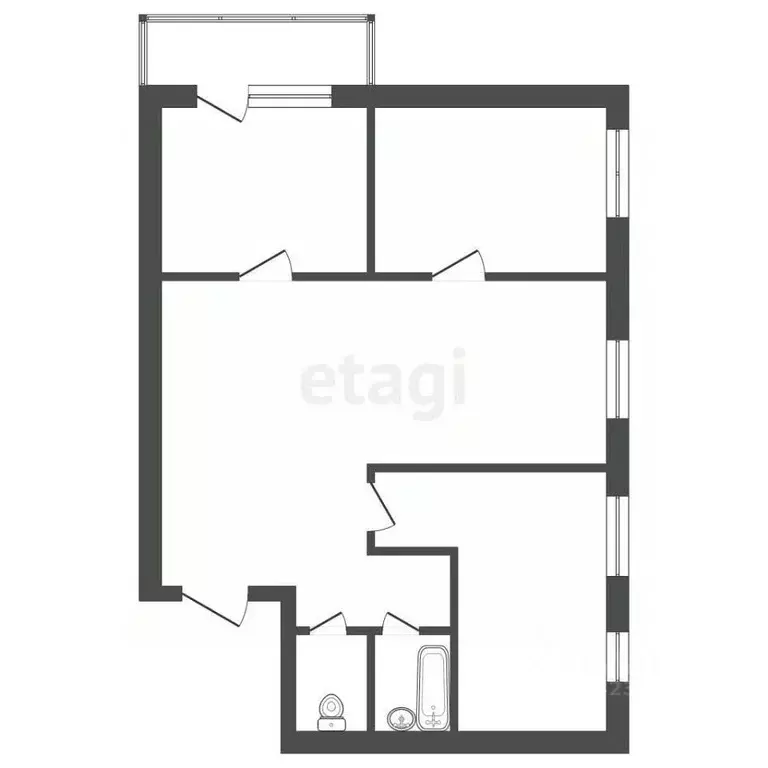 4-к кв. Челябинская область, Чебаркуль 9 Мая ул., 13 (60.0 м) - Фото 2