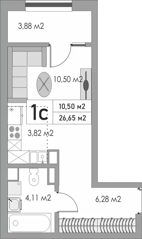 Продаётся квартира-студия, 26.7 м - Фото 1