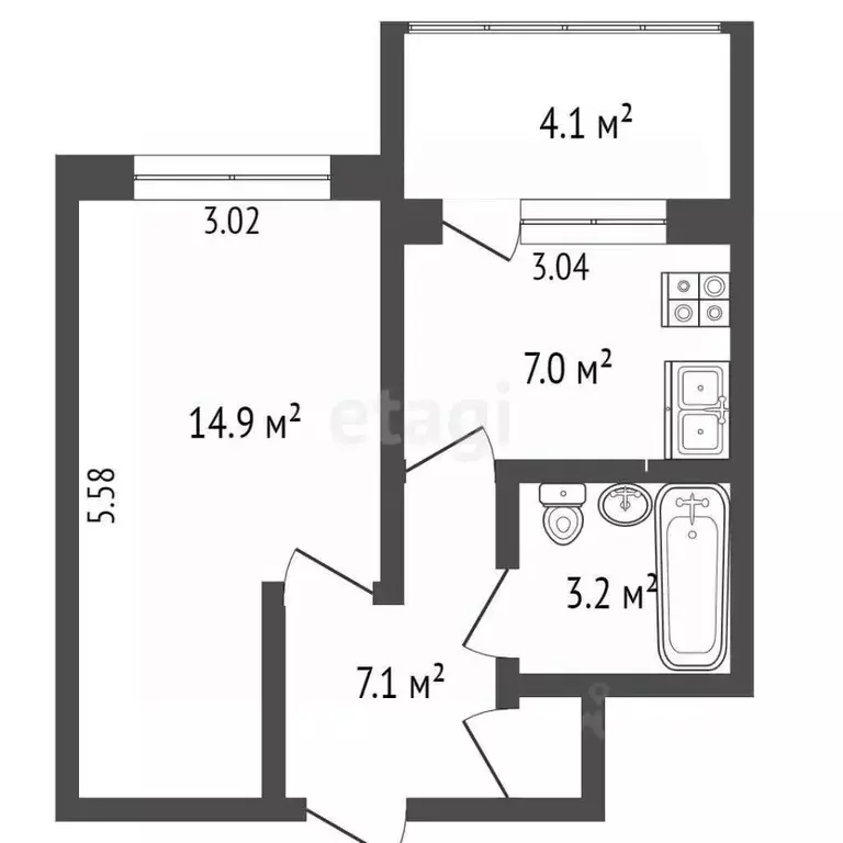 1-к кв. Крым, Ялта ул. Клары Цеткин, 23 (32.0 м) - Фото 1