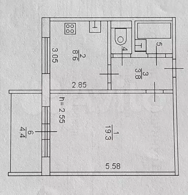 1-к. квартира, 37,4 м, 8/10 эт. - Фото 0