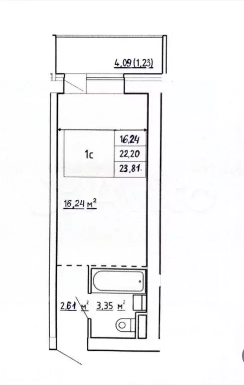 квартира-студия, 23,5 м, 7/11 эт. - Фото 0