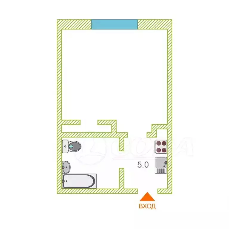 1-комнатная квартира: Тюмень, улица 30 лет Победы, 76 (16 м) - Фото 2