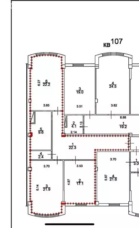 2-комнатная квартира: Магас, улица Мочко Базоркина, 18А (98 м) - Фото 1