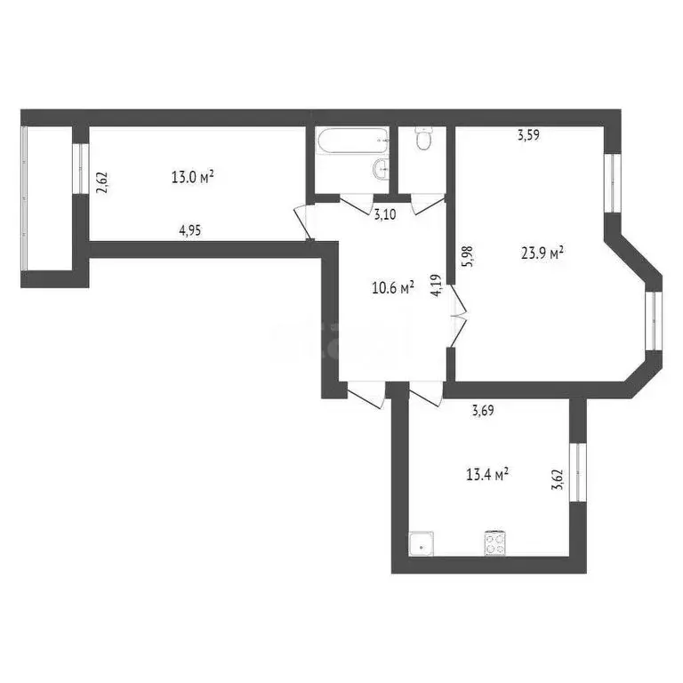 2-комнатная квартира: Вологда, Осановский проезд, 27 (64 м) - Фото 0