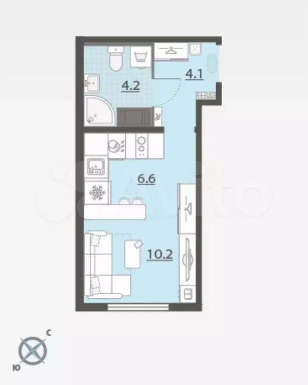 Квартира-студия, 25,1 м, 5/24 эт. - Фото 0