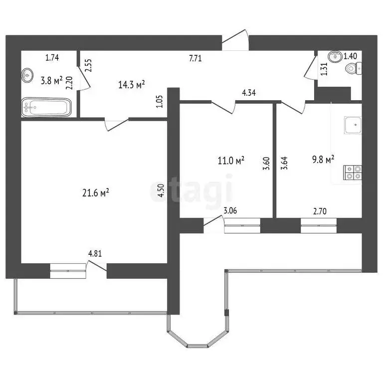 2-комнатная квартира: Тамбов, Советская улица, 125 (60.3 м) - Фото 0
