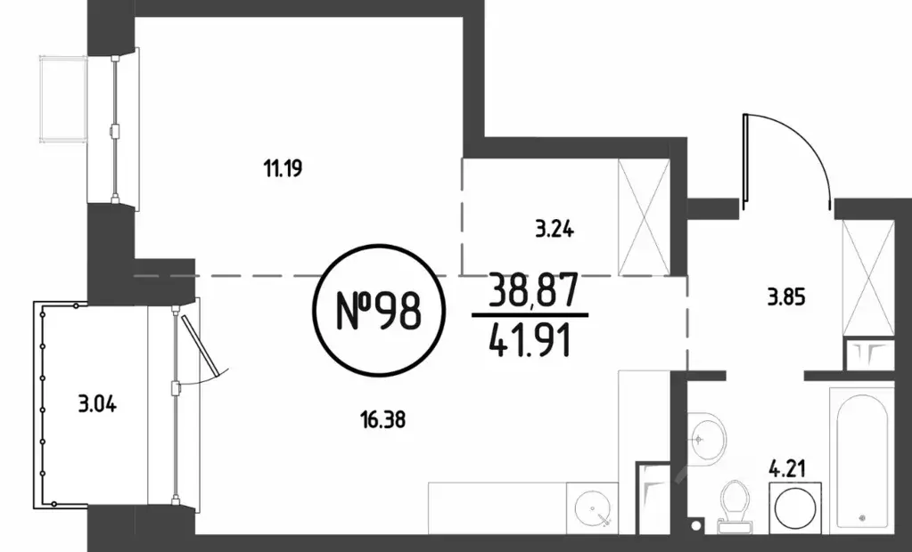 1-к кв. Иркутская область, Иркутск Макс жилой комплекс (41.91 м) - Фото 1