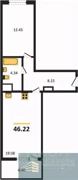 1-к кв. Воронежская область, Воронеж Краснознаменная ул., 72 (46.2 м) - Фото 0