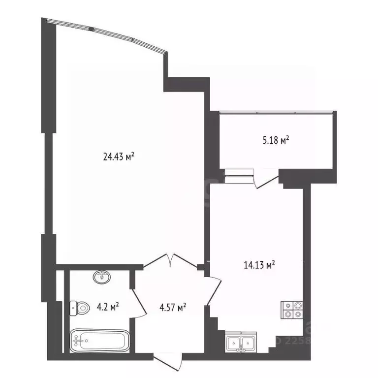 1-к кв. Удмуртия, Ижевск 8-я Подлесная ул., 42 (47.33 м) - Фото 1