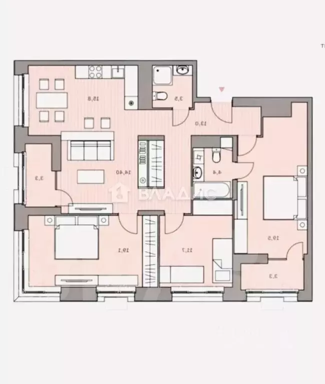 3-к кв. Пензенская область, Пенза ул. Мира, 46к2 (108.0 м) - Фото 1