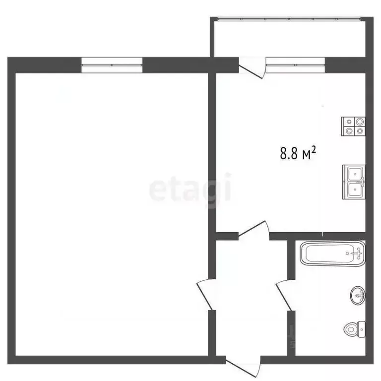 1-к кв. Ростовская область, Ростов-на-Дону Мачтовая ул., 3Б (38.0 м) - Фото 2