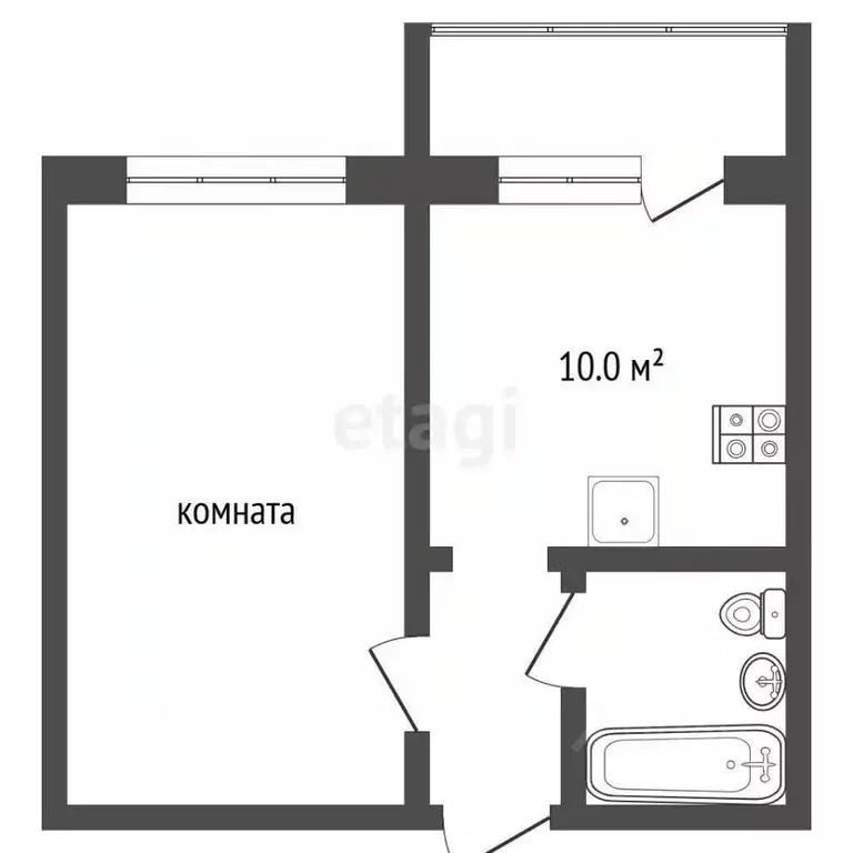 1-к кв. Ханты-Мансийский АО, Сургутский район, пос. Солнечный ... - Фото 1