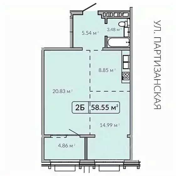 2-к кв. Иркутская область, Иркутск Байкальская ул., 91 (58.67 м) - Фото 0