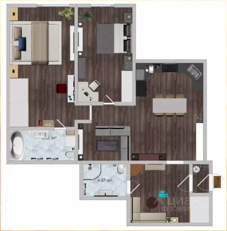 3-к кв. Москва ул. Архитектора Власова, 6 (105.8 м) - Фото 1
