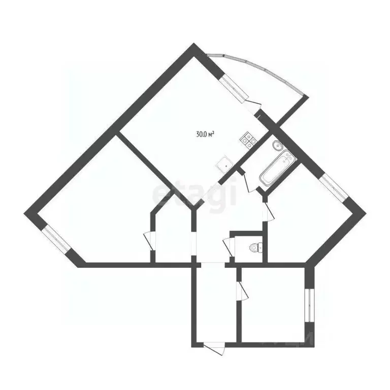 3-к кв. Тюменская область, Тюмень Харьковская ул., 68 (127.9 м) - Фото 2