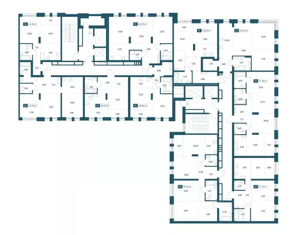 2-к кв. Хабаровский край, Хабаровск Адмирал жилой комплекс (55.29 м) - Фото 2