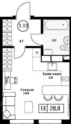 Студия Московская область, Пушкино Пушкино Град жилой комплекс, к2 ... - Фото 1