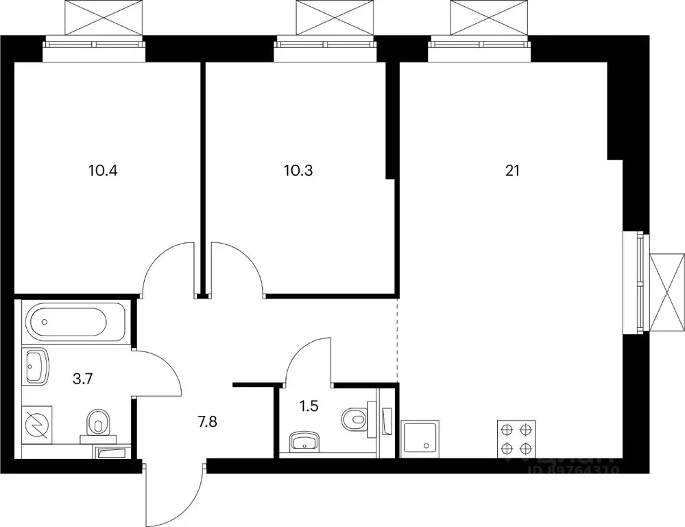 Студия Приморский край, Владивосток Снежный парк жилой комплекс (20.0 ... - Фото 1