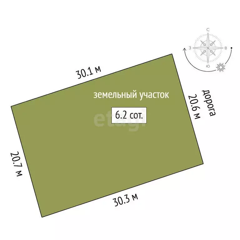 Участок в Самара, ПСДК Авиатор, 10-я линия (6.2 м) - Фото 1