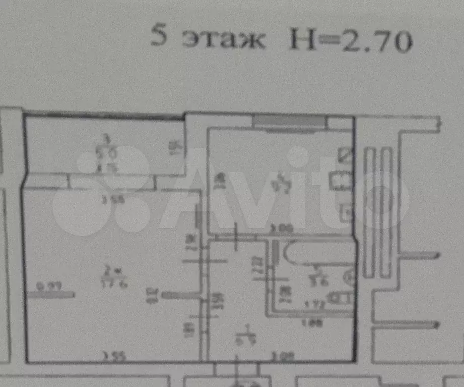 1-к. квартира, 42 м, 5/5 эт. - Фото 0