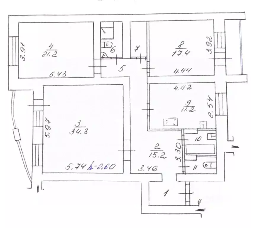 3-к кв. Воронежская область, Воронеж ул. 60-й Армии, 27 (120.0 м) - Фото 2